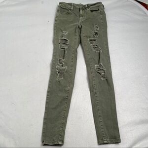 American Eagle Super Stretch X green skinny jeans